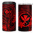 Hawaii 4 in 1 Can Cooler Tumbler Fish Hook Tattoo Mix Polynesian Plumeria Red Version