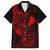 Hawaii Family Matching Off Shoulder Short Dress and Hawaiian Shirt Fish Hook Tattoo Mix Polynesian Plumeria Red Version LT14 Dad's Shirt - Short Sleeve Red - Polynesian Pride