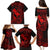 Hawaii Family Matching Puletasi Dress and Hawaiian Shirt Fish Hook Tattoo Mix Polynesian Plumeria Red Version LT14 - Polynesian Pride