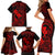 Hawaii Family Matching Short Sleeve Bodycon Dress and Hawaiian Shirt Fish Hook Tattoo Mix Polynesian Plumeria Red Version LT14 - Polynesian Pride