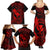 Hawaii Family Matching Summer Maxi Dress and Hawaiian Shirt Fish Hook Tattoo Mix Polynesian Plumeria Red Version LT14 - Polynesian Pride