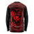 Hawaii Long Sleeve Shirt Fish Hook Tattoo Mix Polynesian Plumeria Red Version LT14 - Polynesian Pride