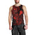 Hawaii Men Tank Top Fish Hook Tattoo Mix Polynesian Plumeria Red Version LT14 - Polynesian Pride