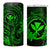 Hawaii 4 in 1 Can Cooler Tumbler Fish Hook Tattoo Mix Polynesian Plumeria Green Version