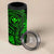 Hawaii 4 in 1 Can Cooler Tumbler Fish Hook Tattoo Mix Polynesian Plumeria Green Version