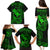 Hawaii Family Matching Puletasi Dress and Hawaiian Shirt Fish Hook Tattoo Mix Polynesian Plumeria Green Version LT14 - Polynesian Pride