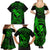 Hawaii Family Matching Summer Maxi Dress and Hawaiian Shirt Fish Hook Tattoo Mix Polynesian Plumeria Green Version LT14 - Polynesian Pride