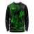 Hawaii Long Sleeve Shirt Fish Hook Tattoo Mix Polynesian Plumeria Green Version LT14 Unisex Green - Polynesian Pride