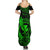 Hawaii Summer Maxi Dress Fish Hook Tattoo Mix Polynesian Plumeria Green Version LT14 - Polynesian Pride