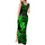 Hawaii Tank Maxi Dress Fish Hook Tattoo Mix Polynesian Plumeria Green Version LT14 - Polynesian Pride