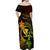 Hawaii Off Shoulder Maxi Dress Hula Girl Mix Polynesian Plumeria Reggae Version LT14 - Polynesian Pride