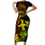 Hawaii Short Sleeve Bodycon Dress Hula Girl Mix Polynesian Plumeria Reggae Version LT14 Long Dress Reggae - Polynesian Pride