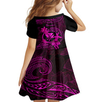 Hawaii Kid Short Sleeve Dress Hula Girl Mix Polynesian Plumeria Pink Version LT14 - Polynesian Pride