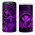 Hawaii 4 in 1 Can Cooler Tumbler Hula Girl Mix Polynesian Plumeria Purple Version