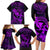 Hawaii Family Matching Long Sleeve Bodycon Dress and Hawaiian Shirt Hula Girl Mix Polynesian Plumeria Purple Version LT14 - Polynesian Pride