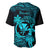 Hawaii Baseball Jersey Hula Girl Mix Polynesian Plumeria Turquoise Version LT14 - Polynesian Pride