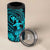 Hawaii 4 in 1 Can Cooler Tumbler Hula Girl Mix Polynesian Plumeria Turquoise Version