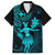 Hawaii Family Matching Mermaid Dress and Hawaiian Shirt Hula Girl Mix Polynesian Plumeria Turquoise Version LT14 Dad's Shirt - Short Sleeve Turquoise - Polynesian Pride