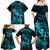 Hawaii Family Matching Off Shoulder Long Sleeve Dress and Hawaiian Shirt Hula Girl Mix Polynesian Plumeria Turquoise Version LT14 - Polynesian Pride