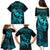 Hawaii Family Matching Puletasi Dress and Hawaiian Shirt Hula Girl Mix Polynesian Plumeria Turquoise Version LT14 - Polynesian Pride