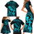 Hawaii Family Matching Short Sleeve Bodycon Dress and Hawaiian Shirt Hula Girl Mix Polynesian Plumeria Turquoise Version LT14 - Polynesian Pride