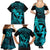 Hawaii Family Matching Summer Maxi Dress and Hawaiian Shirt Hula Girl Mix Polynesian Plumeria Turquoise Version LT14 - Polynesian Pride