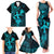 Hawaii Family Matching Tank Maxi Dress and Hawaiian Shirt Hula Girl Mix Polynesian Plumeria Turquoise Version LT14 - Polynesian Pride