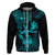 Hawaii Hoodie Hula Girl Mix Polynesian Plumeria Turquoise Version LT14 Zip Hoodie Turquoise - Polynesian Pride