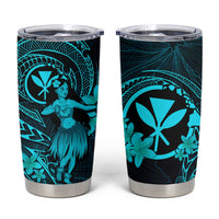Hawaii Tumbler Cup Hula Girl Mix Polynesian Plumeria Turquoise Version LT14 Turquoise - Polynesian Pride