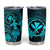 Hawaii Tumbler Cup Hula Girl Mix Polynesian Plumeria Turquoise Version