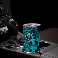 Hawaii Tumbler Cup Hula Girl Mix Polynesian Plumeria Turquoise Version LT14 - Polynesian Pride