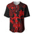 Hawaii Baseball Jersey Hula Girl Mix Polynesian Plumeria Red Version LT14 Red - Polynesian Pride