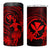 Hawaii 4 in 1 Can Cooler Tumbler Hula Girl Mix Polynesian Plumeria Red Version