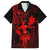 Hawaii Family Matching Off Shoulder Short Dress and Hawaiian Shirt Hula Girl Mix Polynesian Plumeria Red Version LT14 Dad's Shirt - Short Sleeve Red - Polynesian Pride