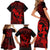 Hawaii Family Matching Short Sleeve Bodycon Dress and Hawaiian Shirt Hula Girl Mix Polynesian Plumeria Red Version LT14 - Polynesian Pride