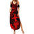 Hawaii Summer Maxi Dress Hula Girl Mix Polynesian Plumeria Red Version LT14 Women Red - Polynesian Pride