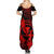 Hawaii Summer Maxi Dress Hula Girl Mix Polynesian Plumeria Red Version LT14 - Polynesian Pride