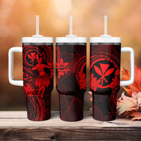 Hawaii Tumbler With Handle Hula Girl Mix Polynesian Plumeria Red Version LT14 - Polynesian Pride