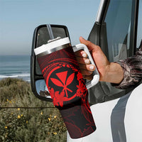 Hawaii Tumbler With Handle Hula Girl Mix Polynesian Plumeria Red Version LT14 - Polynesian Pride