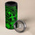 Hawaii 4 in 1 Can Cooler Tumbler Hula Girl Mix Polynesian Plumeria Green Version