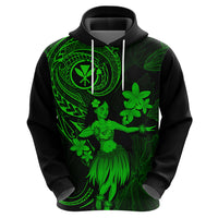 Hawaii Hoodie Hula Girl Mix Polynesian Plumeria Green Version LT14 - Polynesian Pride