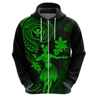 Hawaii Hoodie Hula Girl Mix Polynesian Plumeria Green Version LT14 - Polynesian Pride