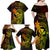 Hawaii Family Matching Off Shoulder Maxi Dress and Hawaiian Shirt King Kamehameha Mix Polynesian Plumeria Reggae Version LT14 - Polynesian Pride