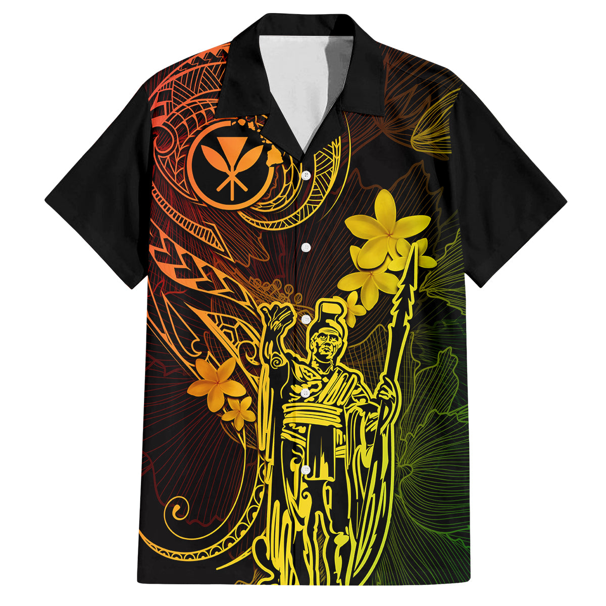Hawaii Kid Hawaiian Shirt King Kamehameha Mix Polynesian Plumeria Reggae Version LT14 Kid Reggae - Polynesian Pride