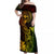 Hawaii Off Shoulder Maxi Dress King Kamehameha Mix Polynesian Plumeria Reggae Version LT14 Women Reggae - Polynesian Pride