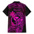 Hawaii Family Matching Short Sleeve Bodycon Dress and Hawaiian Shirt King Kamehameha Mix Polynesian Plumeria Pink Version LT14 - Polynesian Pride