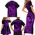 Hawaii Family Matching Short Sleeve Bodycon Dress and Hawaiian Shirt King Kamehameha Mix Polynesian Plumeria Purple Version LT14 - Polynesian Pride