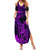 Hawaii Family Matching Summer Maxi Dress and Hawaiian Shirt King Kamehameha Mix Polynesian Plumeria Purple Version LT14 Daughter's Dress Purple - Polynesian Pride