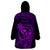 Hawaii Wearable Blanket Hoodie King Kamehameha Mix Polynesian Plumeria Purple Version LT14 - Polynesian Pride