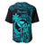 Hawaii Baseball Jersey King Kamehameha Mix Polynesian Plumeria Turquoise Version LT14 - Polynesian Pride